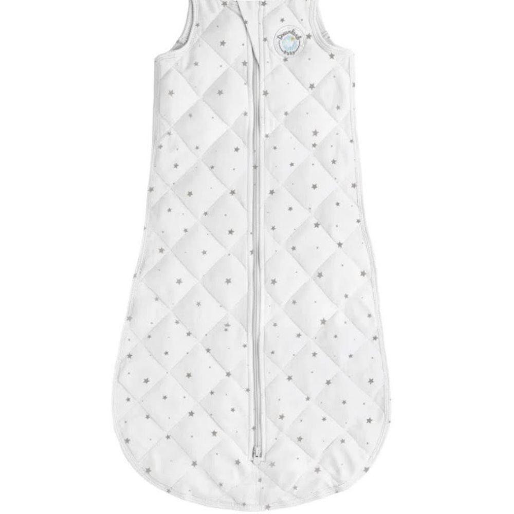 White Quilted Baby Sleep Sack with Star Pattern